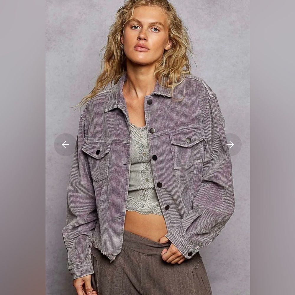 POL Corduroy Trucker Oversized Jacket